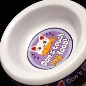 "Don't Touch My Food" Cat Bowl NEW